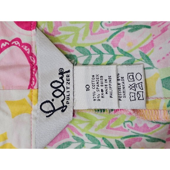 BF Women's 10 VINTAGE LILLY PULITZER Patchwork Tapered Leg Khaki Chino Pants EUC - Picture 7 of 8